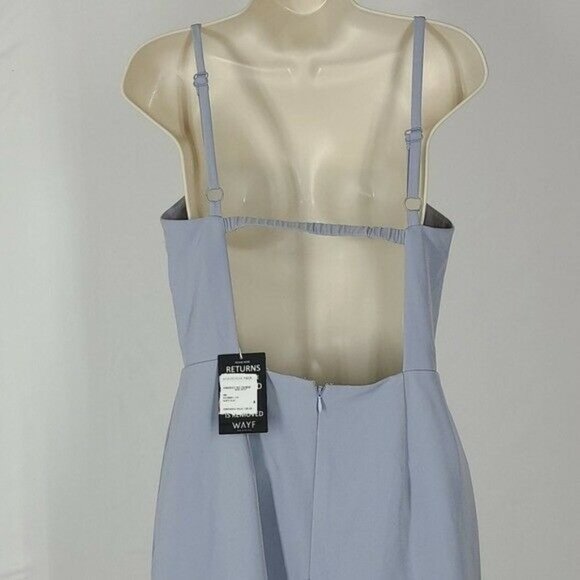 Backless Jumpsuit - WAYF The Charlize Backless Jumpsuit - Dusty Blue, Size S - Picture 8 of 11